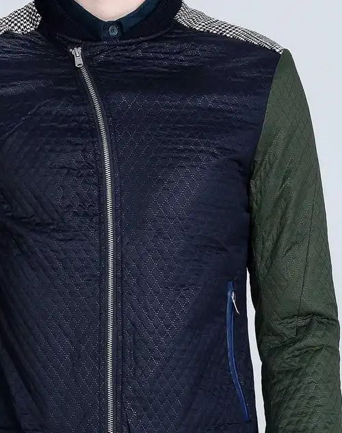 藏青/绿色帅气百搭拉链长袖外套