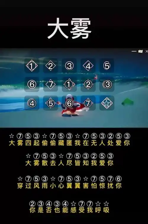 光遇琴谱大全:琴谱大雾四起/稻香/斯卡布罗集市数字琴谱汇总[多图]