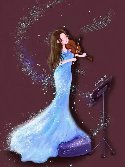 拉小提琴的少女(附过程图)