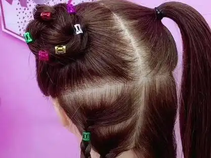 宝贝的新年发型97嘻哈炫酷双丸子头6015#抖音好物年货节 #儿童