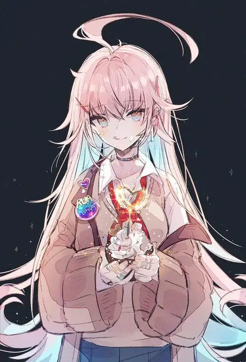 人物绘画,颜色透亮的卡通动漫美少女,服装超好看