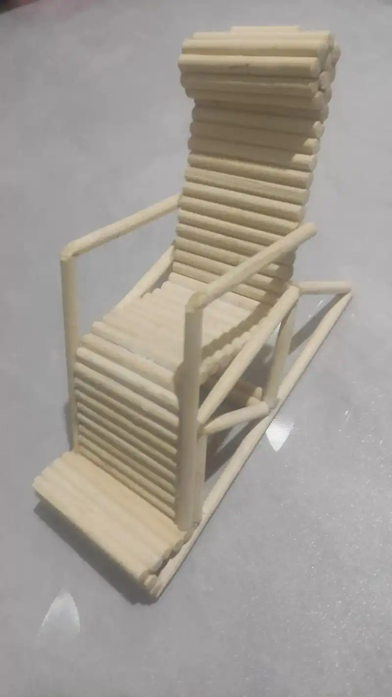 这个设计怎么样#一次性筷子手工制作 #躺椅设计 - 抖音