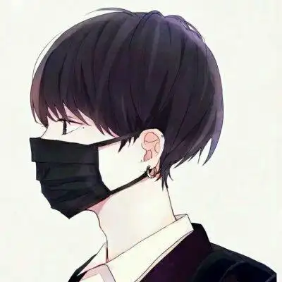 带口罩的动漫男头像