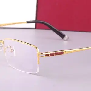 高级纯钛眼镜商务男款半框眼镜架超轻金色经典成熟稳重近视眼镜框