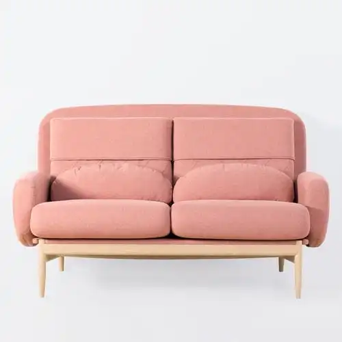 吱音 高领双人沙发北欧布艺小户型咖啡厅沙发客厅办公设计师家俱