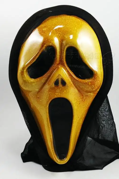 万圣节舞会道具鬼节恐怖鬼脸单片白皮彩色魔鬼面具尖叫骷髅面具