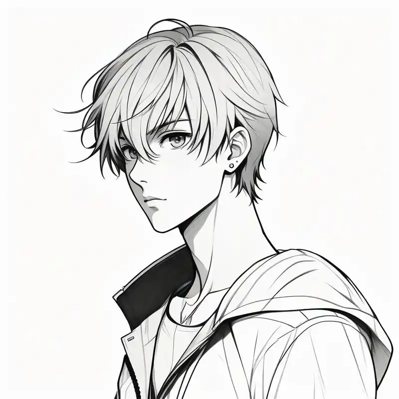 黑白素描头像97|男头霸气有男人味 黑白素描风格,线条细腻,质感满满