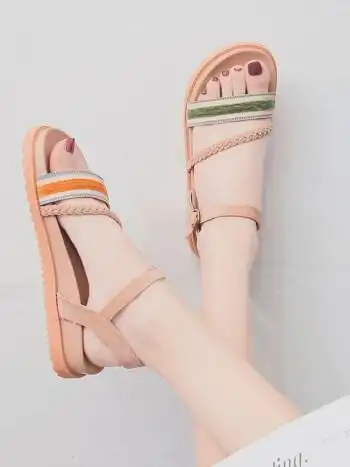 范诗简凉鞋女夏季新款学生女士鞋子罗马休闲沙滩鞋仙女风平底凉拖女式