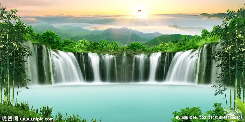 八方聚财山水设计图__风景_psd分层素材_设计图库_昵图网nipic.com