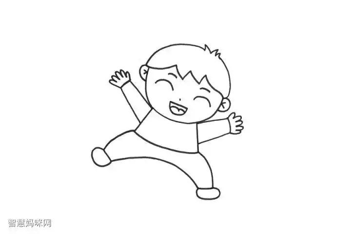 开心的小男孩怎么画简单