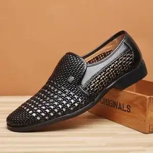 男士皮凉鞋正品真皮镂空图片