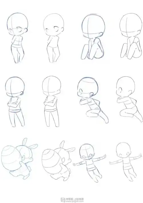 《日系厚涂之q版人体动态练习》by ht-101-163 布谷