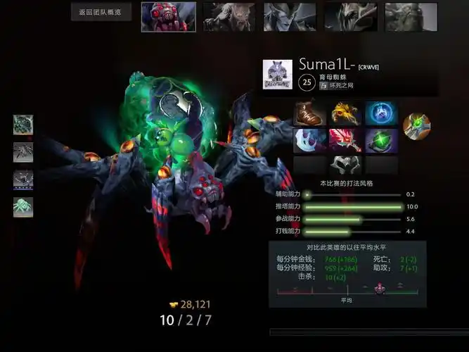 【7.36b】dota2欧服atf三号位育母蜘蛛10杀2死7助攻录像第一视角