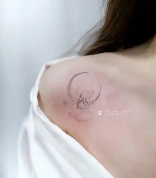 最新月亮纹身图案大全女月亮纹身图片的意义13