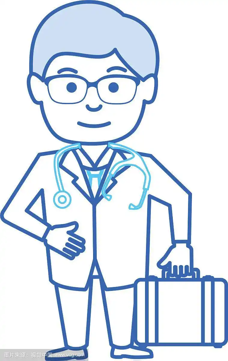 带有听诊器角色的男医生