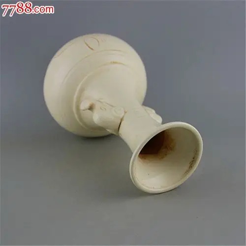 宋定窑白釉开片刻花象耳瓶-价格:1600元-se34704597-单色白瓷-零售