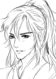 古风人物素描简笔画