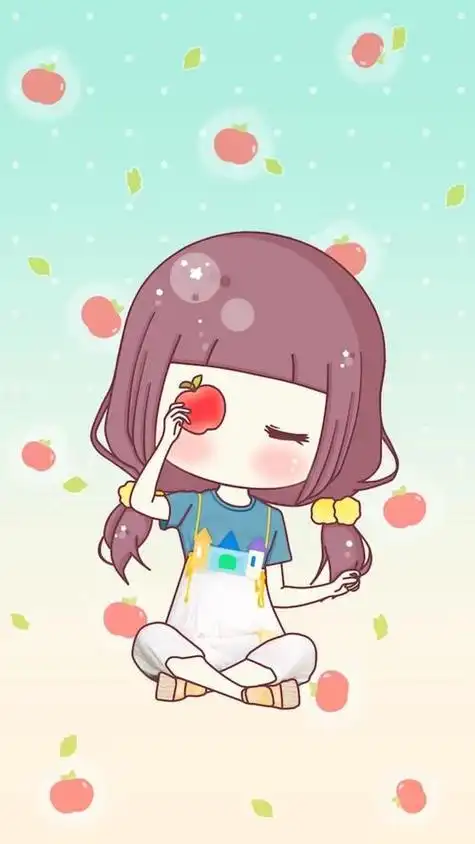 可爱的小琢头像美图女生壁纸锁屏萌萌图插画