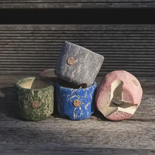 木栖 小圆筒拇指 黑科技多肉花盆手工控型花盆 超强透气透水花盆