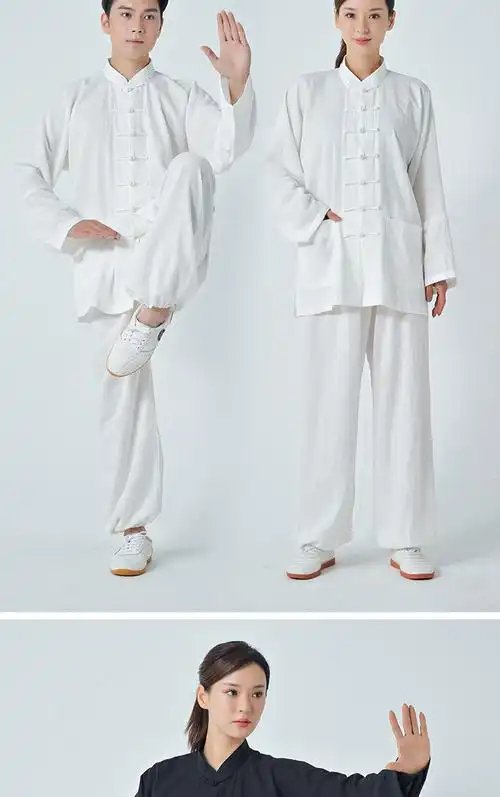 太极服亚麻2022春夏新款飘逸透气吸汗中老年晨练练功服太极拳服装小和