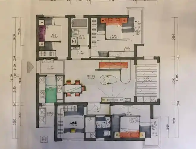 空间利用太伤神,海岸华府的邻居偷偷告诉你这里藏有你家户型的手绘图