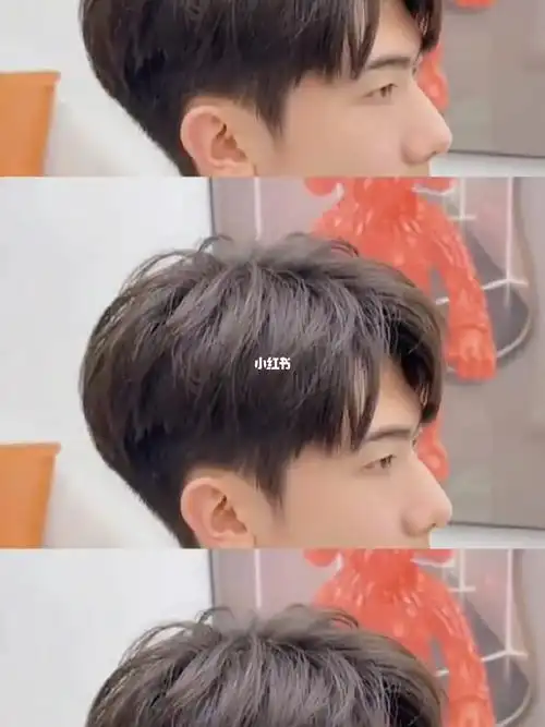 男生发型男生烫发男士三七分纹理烫