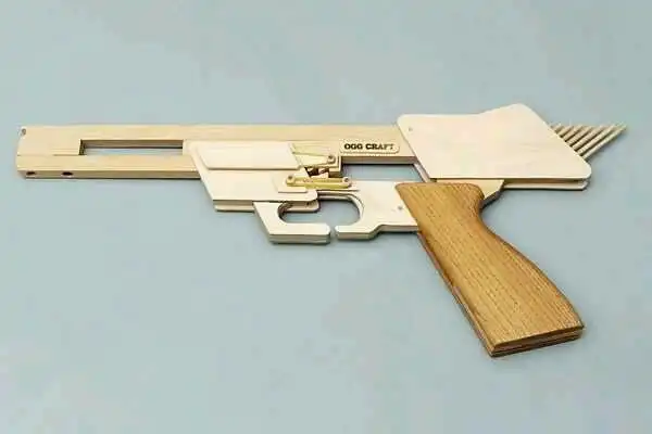 漂亮的橡皮筋木制玩具枪