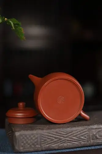 卢小伟紫砂壶作品 剑流德钟壶 大红袍 240cc 光器 套组 助理工艺美术