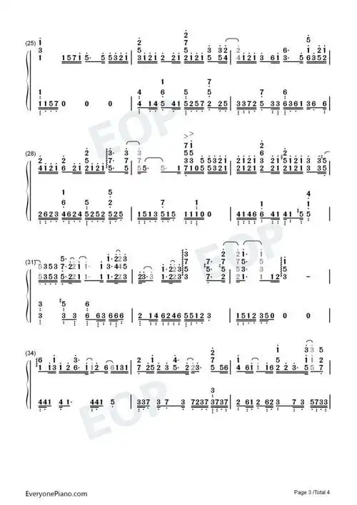 大眠钢琴数字简谱