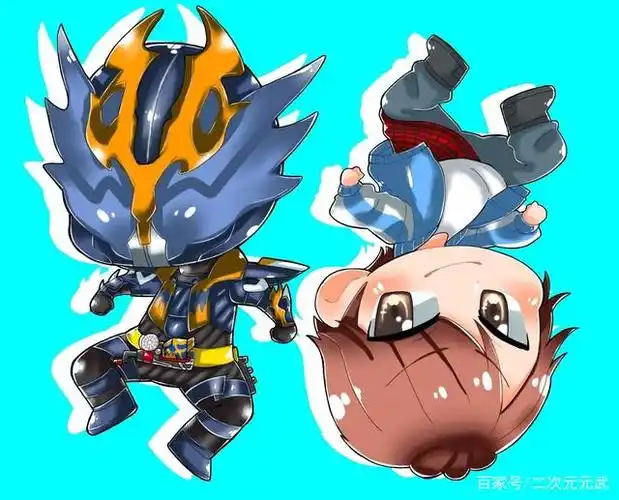 小伙手绘q版《假面骑士build》,你喜欢龙小子还是天才兔