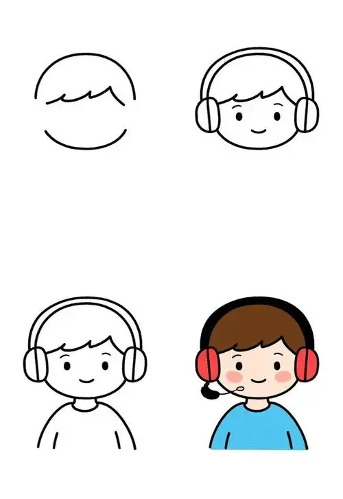 🎶听音乐简笔画🎨