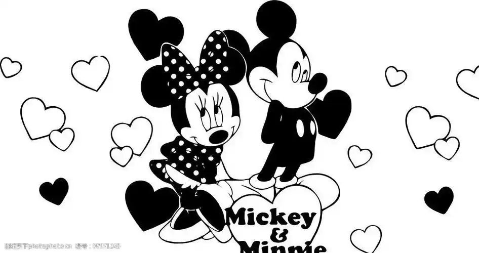 米奇 心形图片 矢量图 雕刻 硅藻泥素材 卡通设计 广告设计 矢量 ai