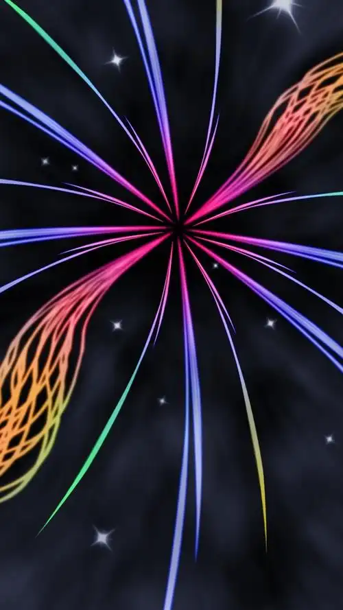 黑暗,紫色线条,星星 iphone 壁纸