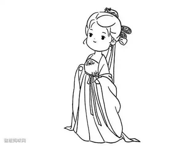 简笔画可爱古风小人