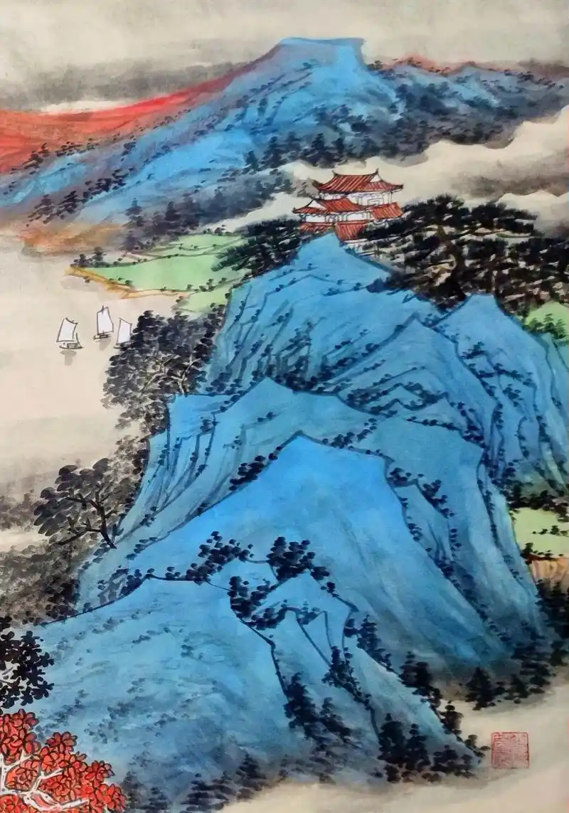 江南烟雨.春意江南山水画#国画山水 - 抖音