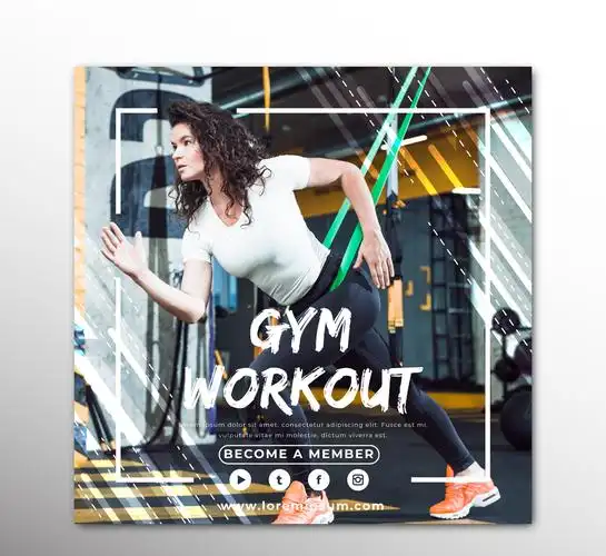 创意健身女子传单矢量素材