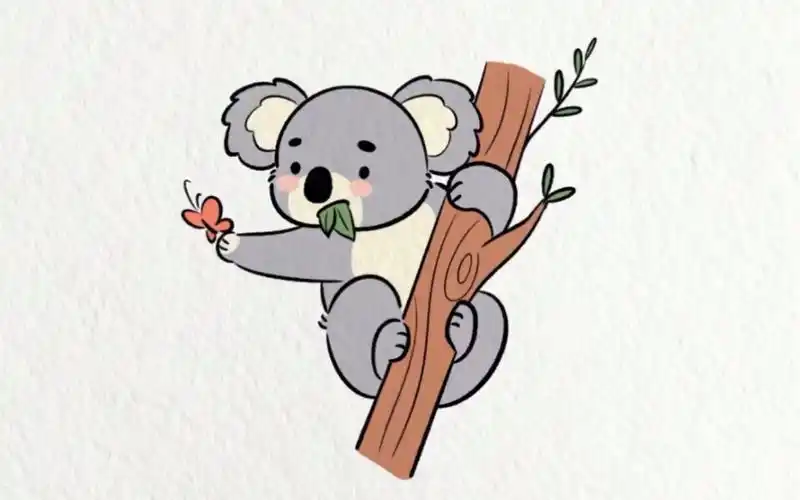 画一个考拉需要几步/动物考拉简笔画