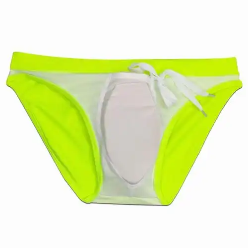 男生三角泳裤低腰系绳纯色沙滩裤三角裤罩杯防尴尬比基尼沙滩裤夏天