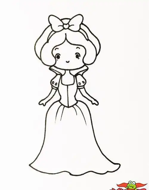 白雪公主和贝儿公主简笔画漂亮的白雪公主卡通人物简笔画白雪公主简笔