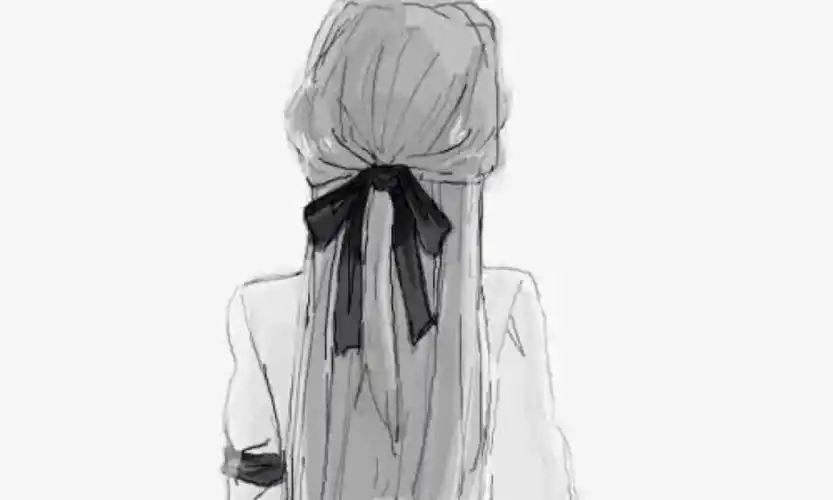 「黑白,线条系」动漫 头像 壁纸 女背影