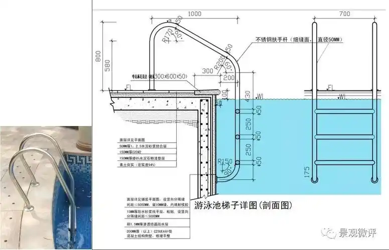 泳池扶手做法素土夯实>920厚6%水泥石粉渣100厚c10混凝土c20钢筋