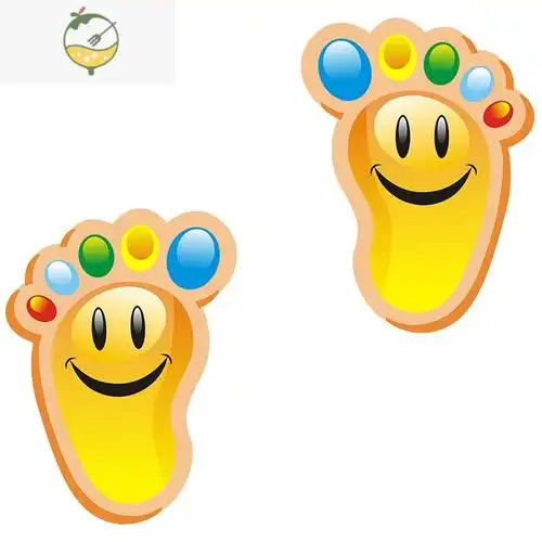 yicheng小脚丫地贴幼儿园学校地面地板台阶贴儿童房卡通防水自粘脚印