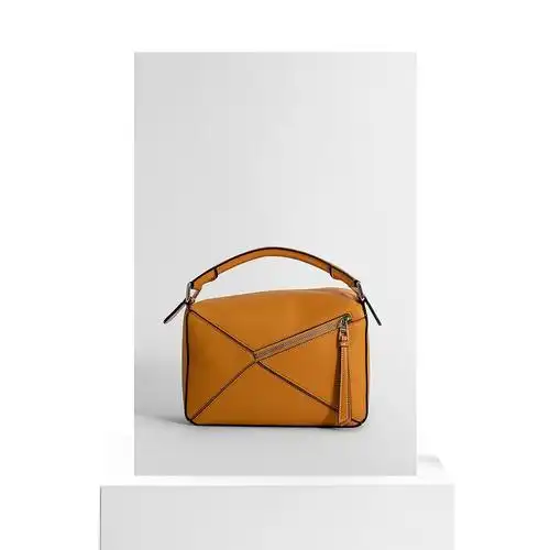 欧洲直邮香港直发loewe罗意威puzzle女士棕色几何手提斜挎单肩包