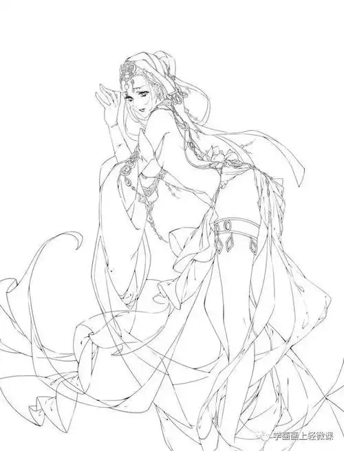 古风插画人物线稿图片素材,100张够不够!