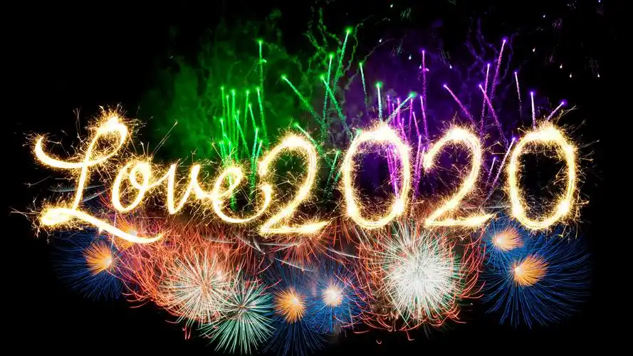 2020新年快乐创意英文,艺术壁纸-回车桌面