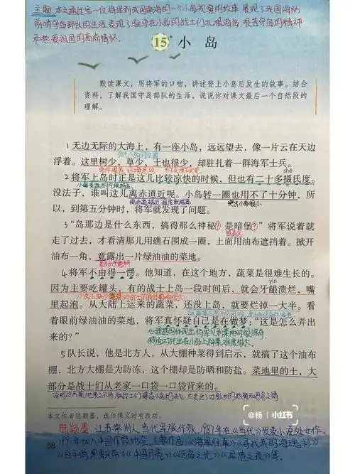 部编版五年级上册语文第15课小岛