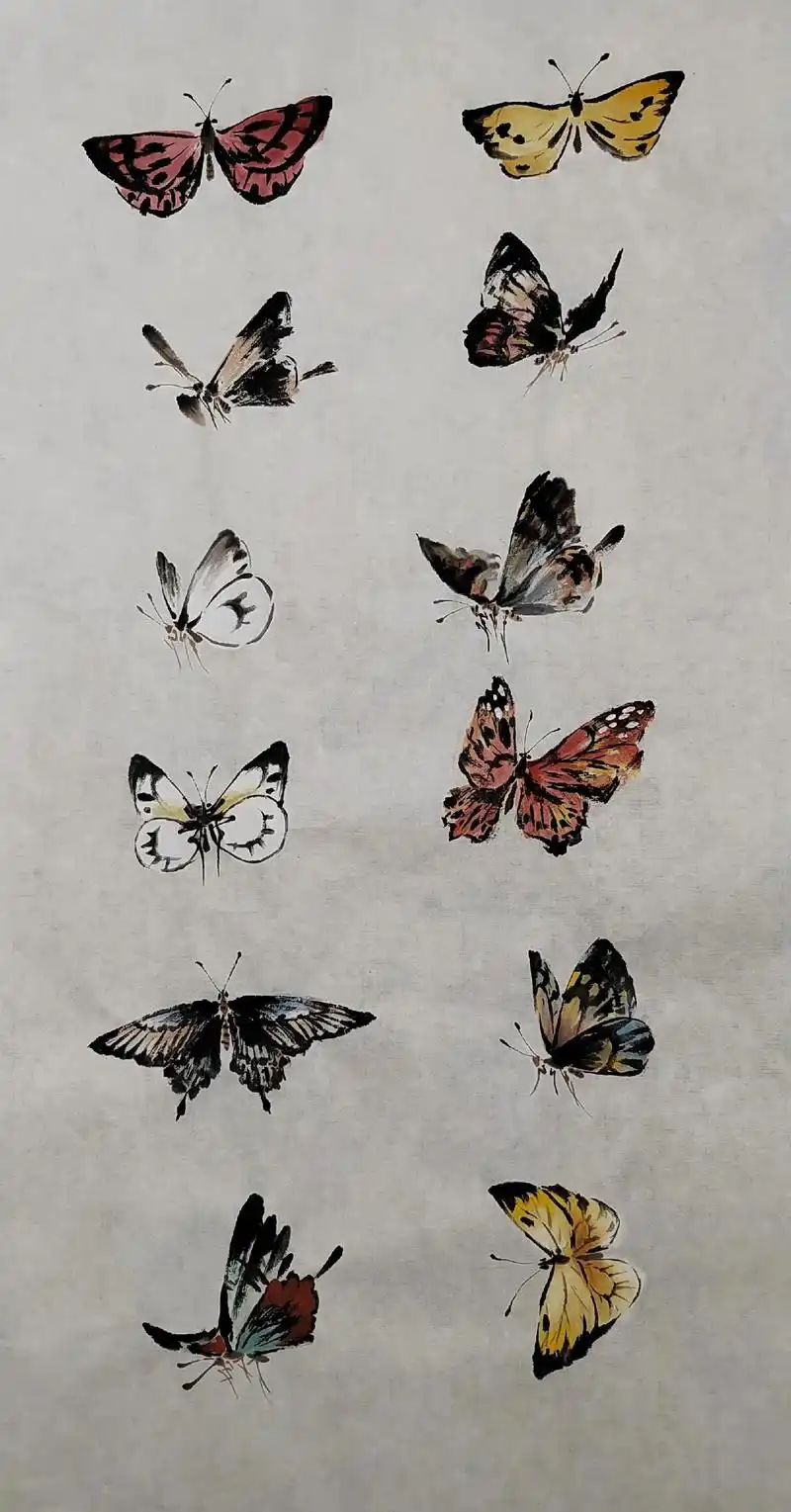 画几只蝴蝶供朋友们参考雅正#国画 #写意花鸟 #传统文化 - 抖音