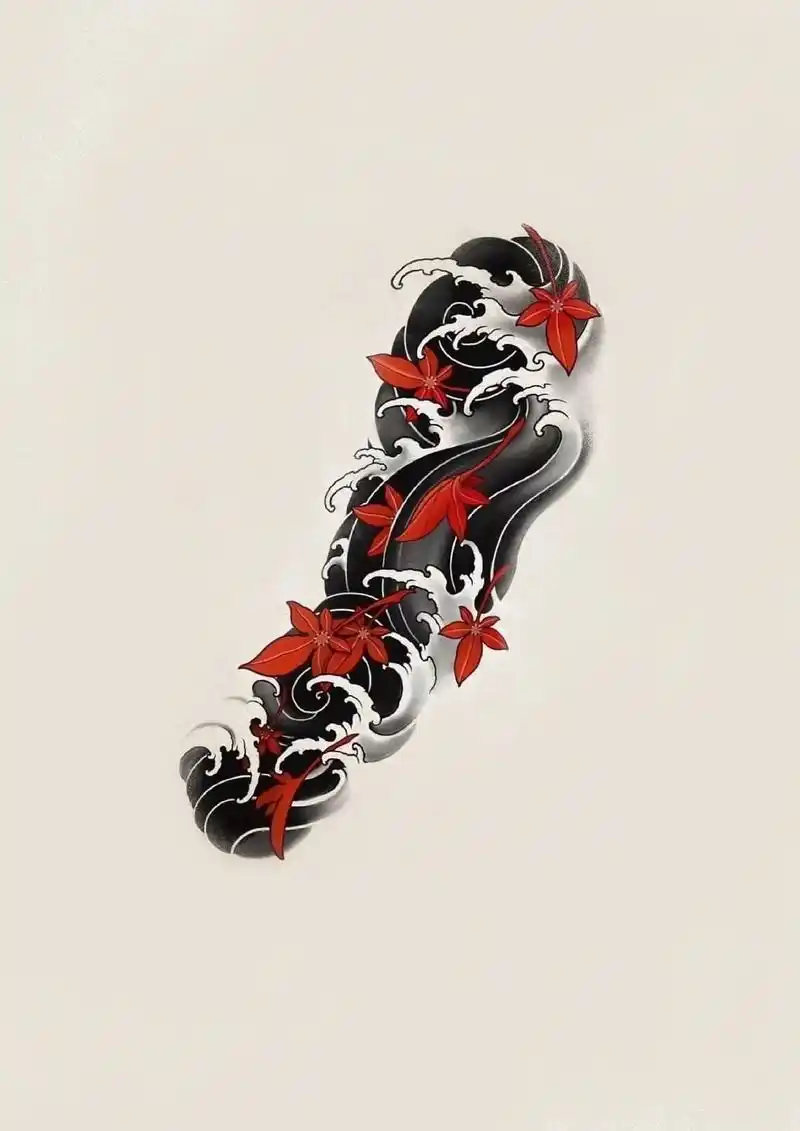 [我想用一展花臂,拥你半世倾城]#上热门 枫叶代表着坚毅,刚 - 抖音