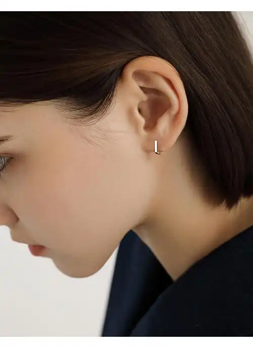 几何方形耳钉女纯银耳圈简约小巧设计感耳环2020年新款潮爆款耳饰