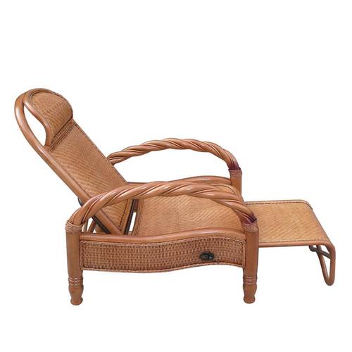 藤编懒人躺椅靠背功能藤椅阳台卧室休闲伸缩折叠椅